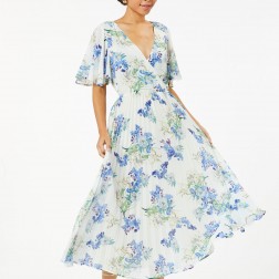 Zibi London - Francine Pleated Long Dress - Blue - 9020111